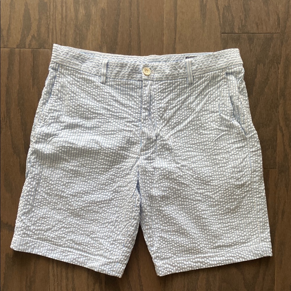 Vineyard Vines Blue and White Seersucker Shorts